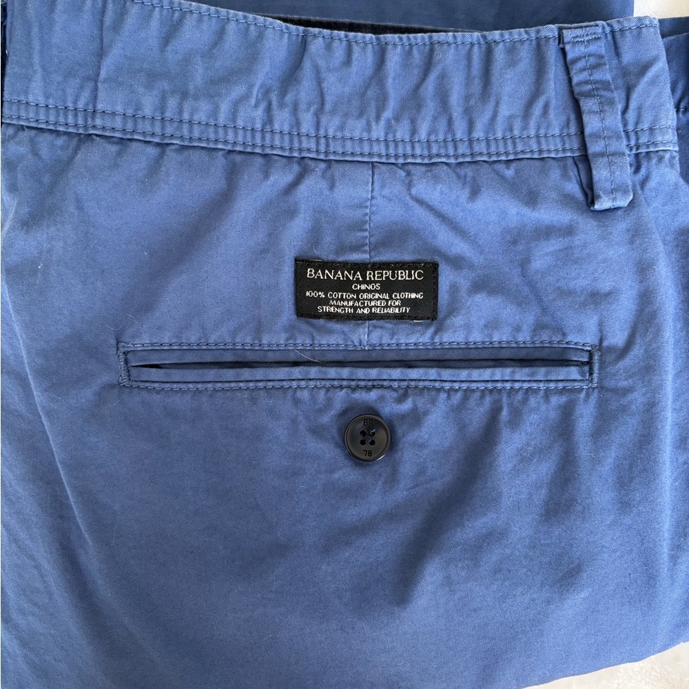 Banana Republic Blue Cotton Chinos Flat Front EUC 34/30